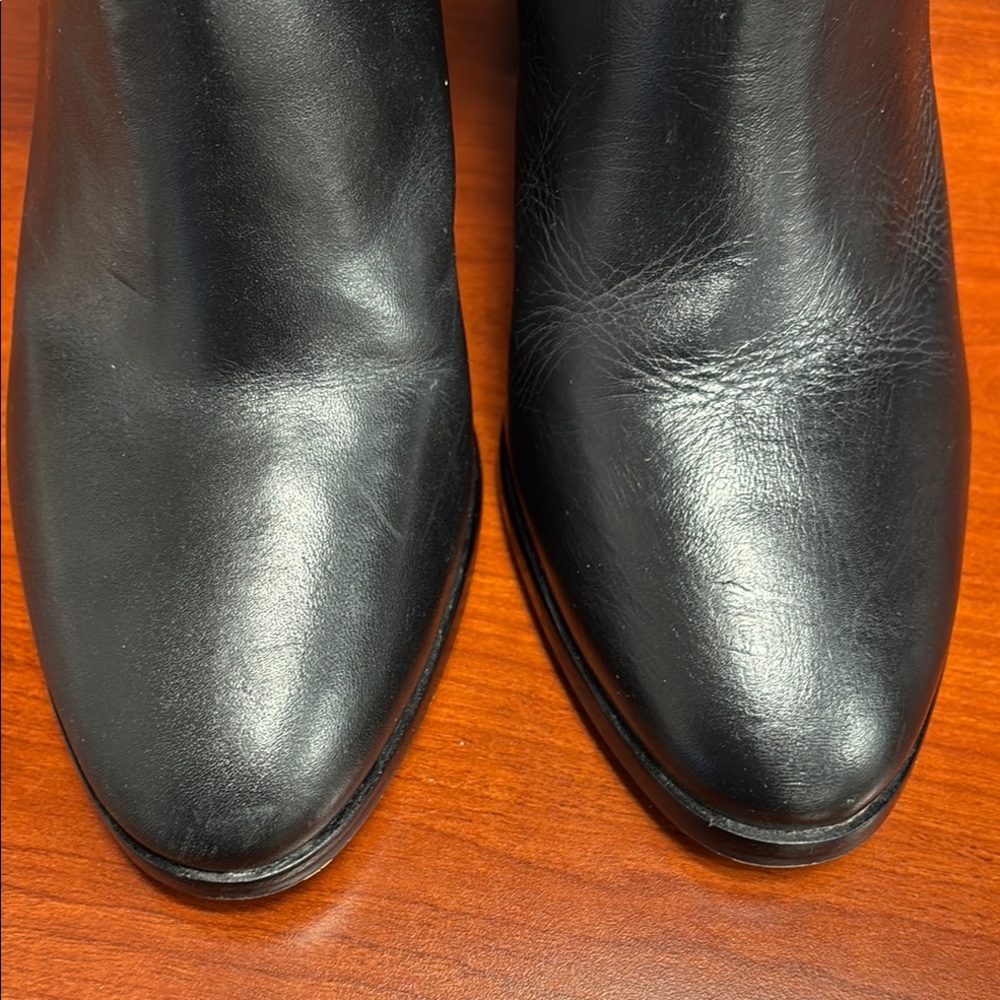 Coach Black Heeled Boots with Gold Hardware - Picture 5 of 13